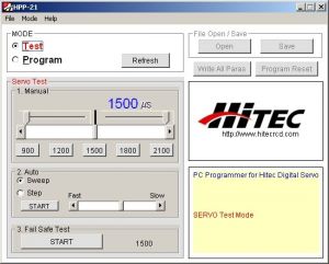 HPP-21 PLUS Tester a programátor digitálních serv s PC rozhraním (mini-USB) Hitec