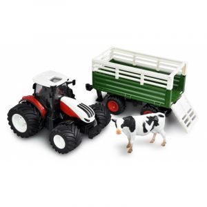 Amewi RC Traktor s vozem pro zvířata, světla, zvuk 1:24