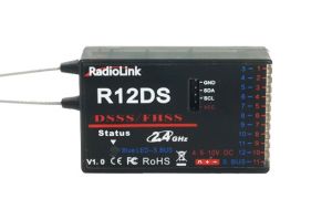 Vysílač AT10II s přijímačem R12DS + telem. modul RadioLink