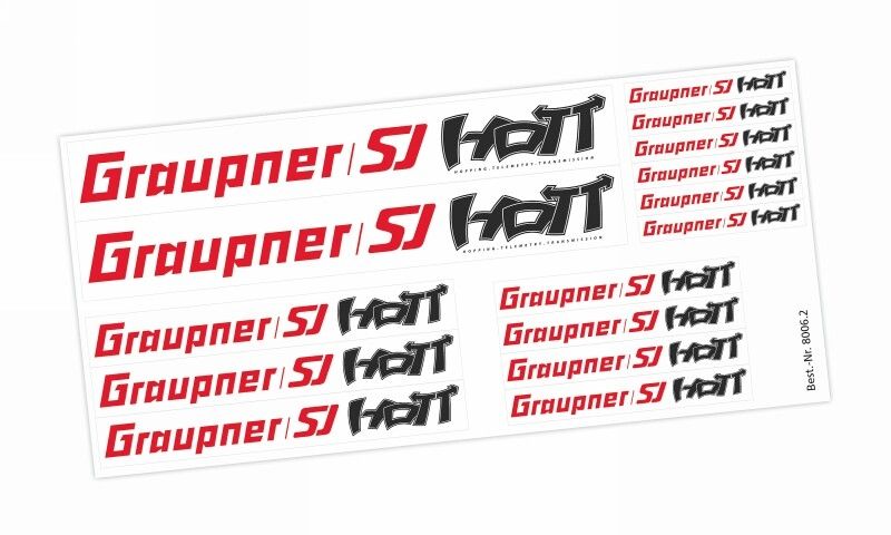 GRAUPNER/SJ a HOTT nálepky, arch 21x10cm GRAUPNER Modellbau