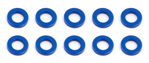 Vymezovací hliníkové podložky, 5.5x3,0x1.0mm, modré, 10 ks.