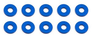 Vymezovací hliníkové podložky, 7.8x3,0x1.0mm, modré, 10 ks.