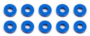 Vymezovací hliníkové podložky, 7.8x3,0x2.0mm, modré, 10 ks.