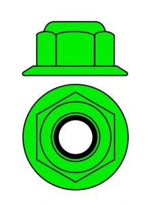 Hliníkové Nylon STOPmatky M3 s ploškou - zelené - 10 ks.