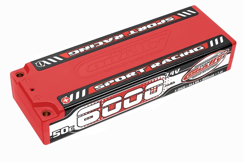 Sport Racing 50C LiPo Stick Hardcase-6000mAh-7.4V-4mm Bullit (44,4Wh) TEAM CORALLY
