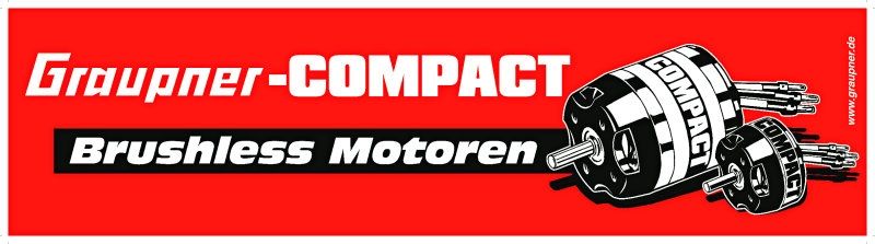 Banner reklamní " GRAUPNER COMPACT Brushless motory" 3400x960mm GRAUPNER Modellbau